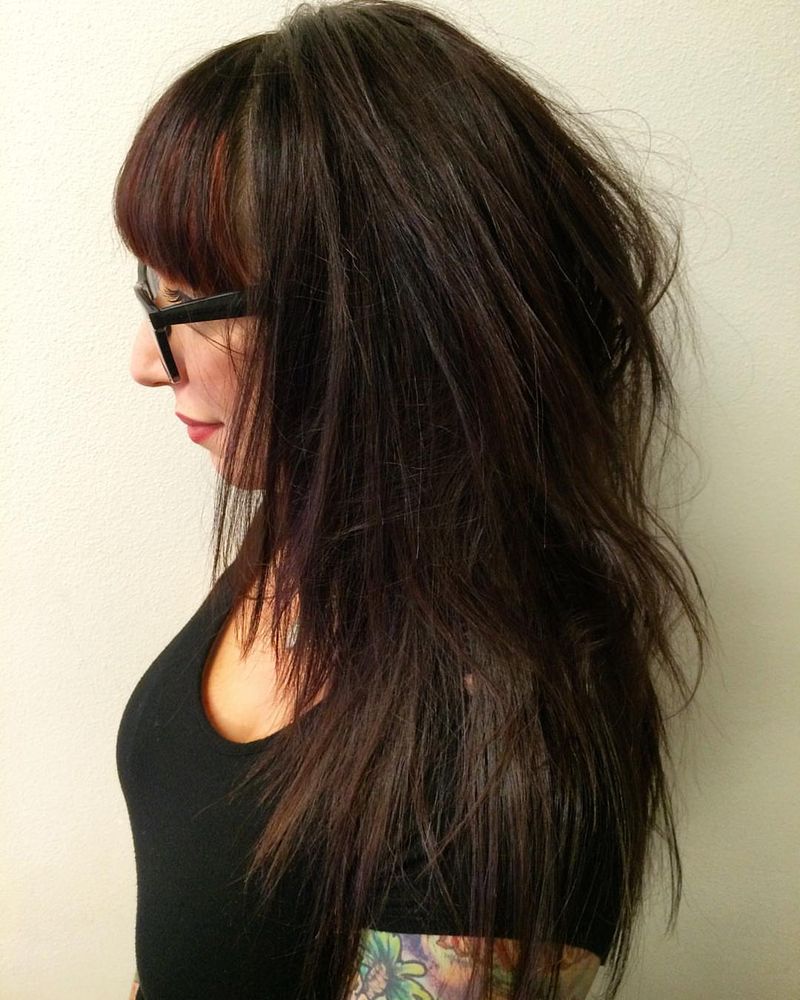 7. Dark Shag with Piecey Fringe