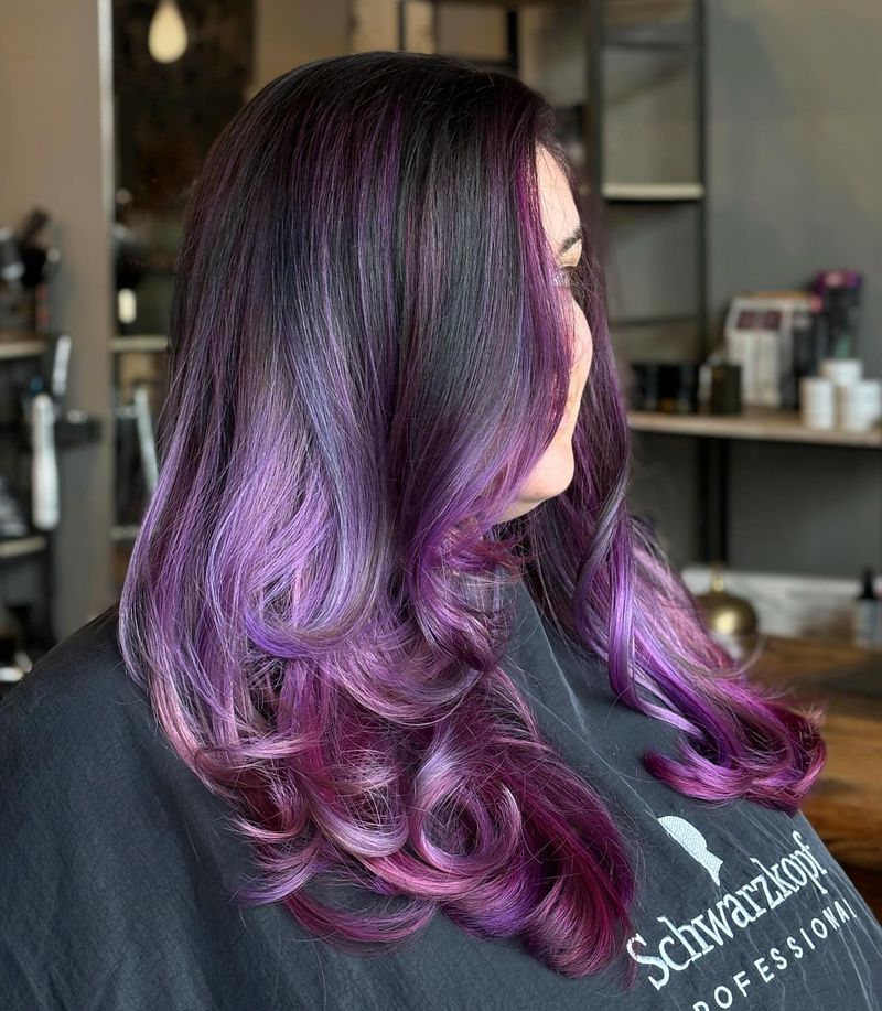 26. Dark Violet Roots with Magenta Highlights