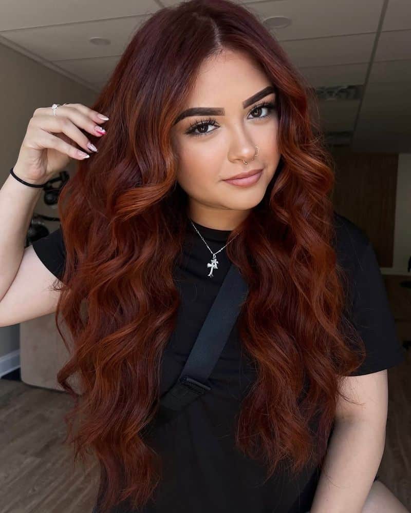 10. Deep Auburn Waves with Bright Copper Accents