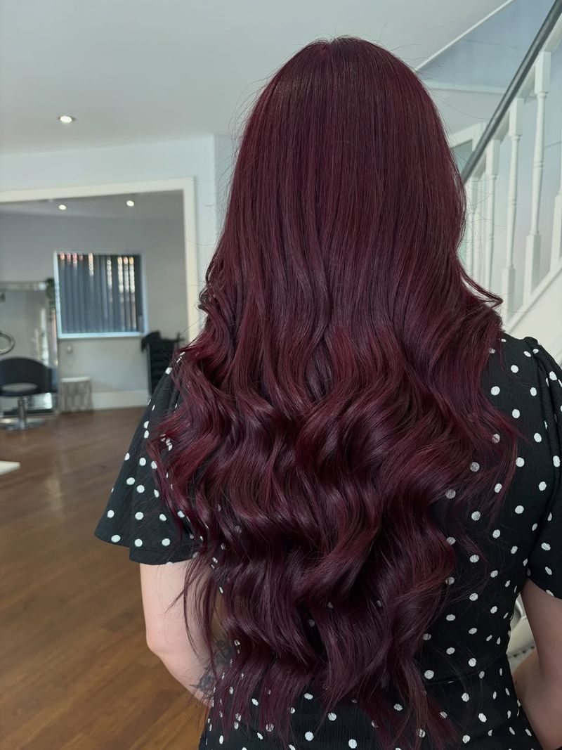 8. Deep Burgundy Cascading Waves