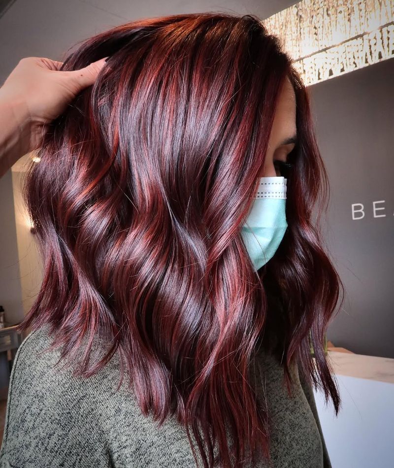 17. Deep Burgundy Copper Waves