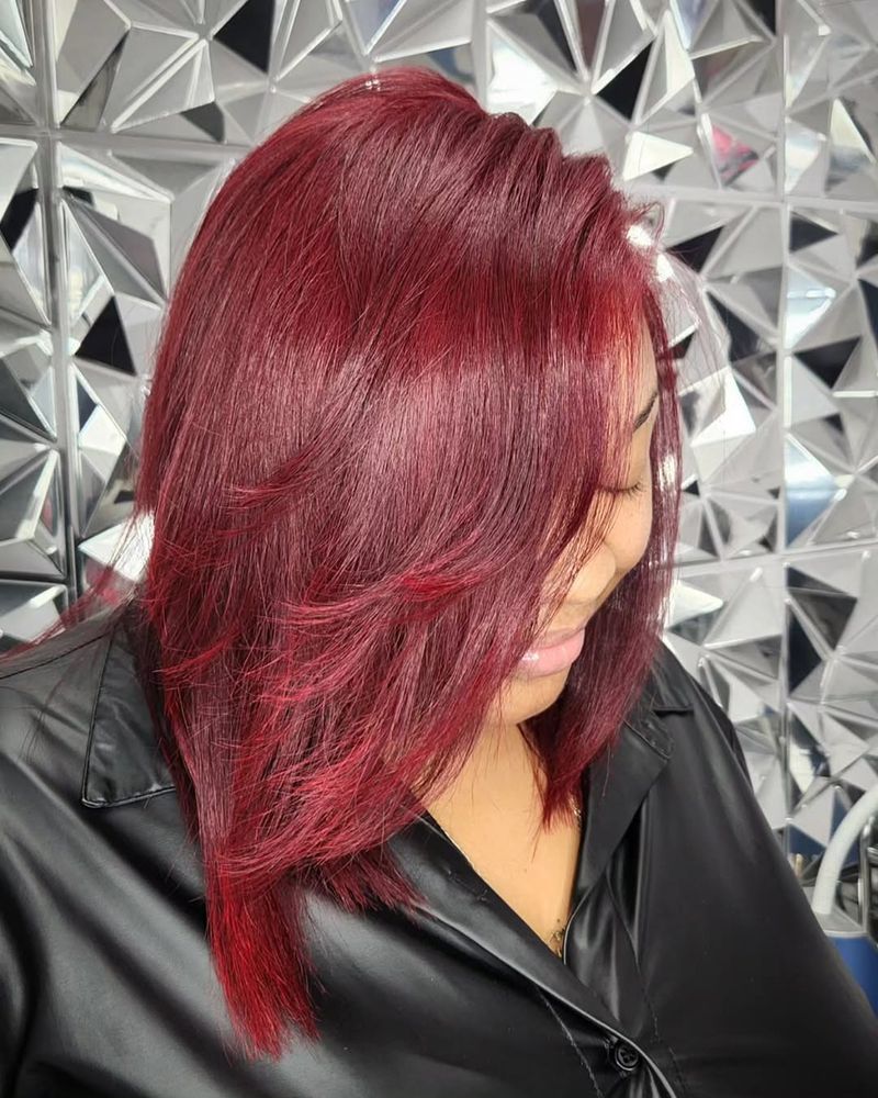 18. Deep Burgundy Layered Lob