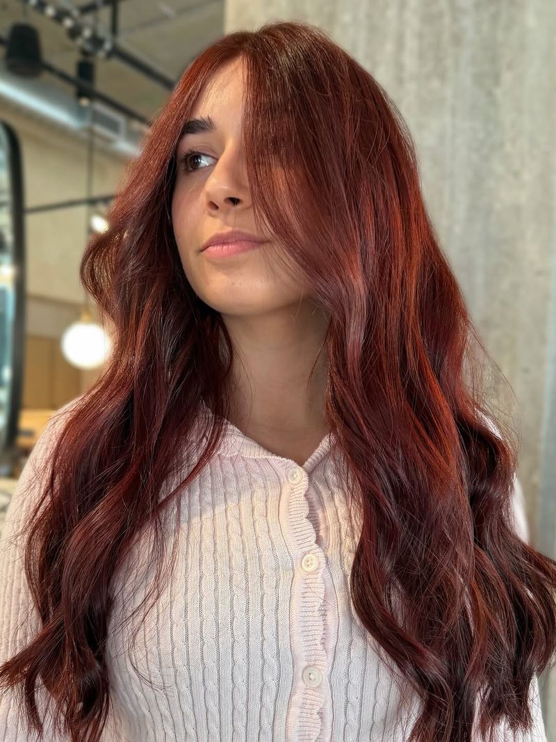 17. Deep Burgundy Soft Waves
