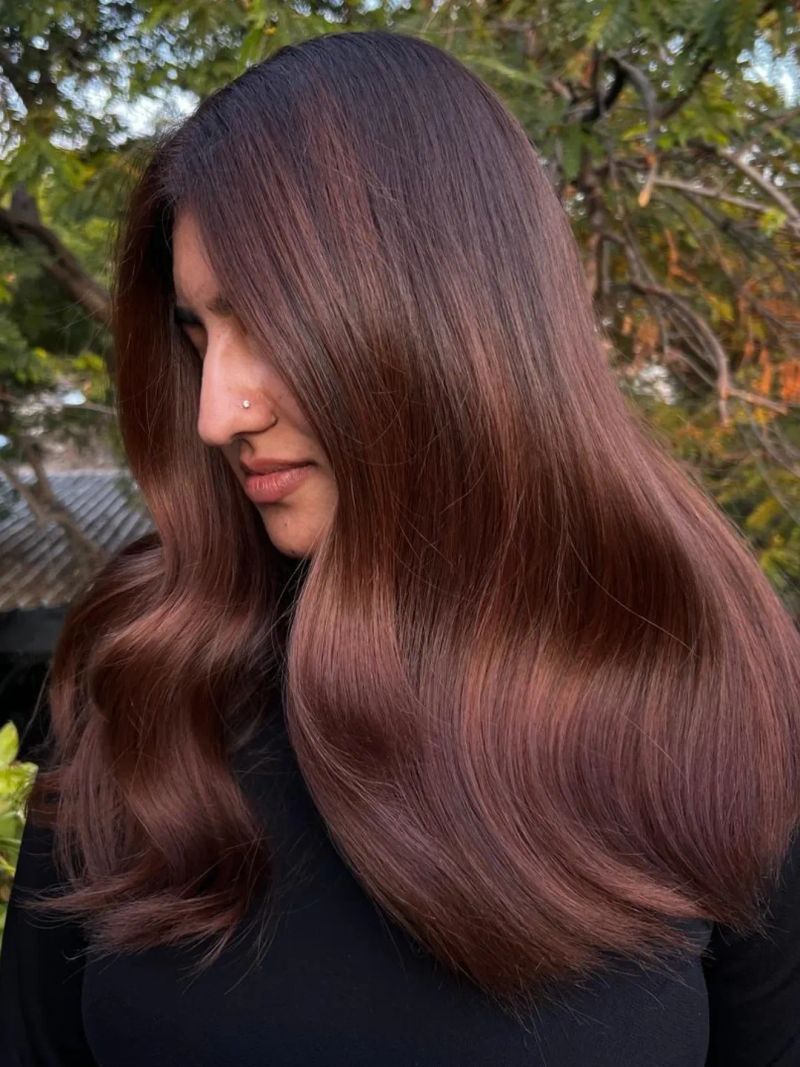 41. Deep Burgundy Velvet Waves