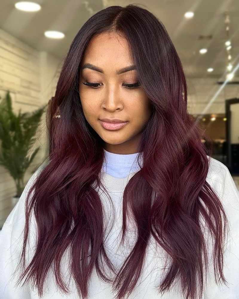 16. Deep Burgundy Velvet Waves