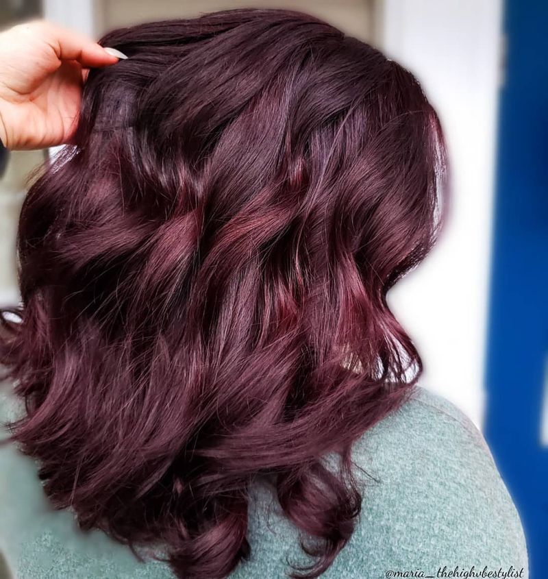 21. Deep Burgundy Velvet Waves
