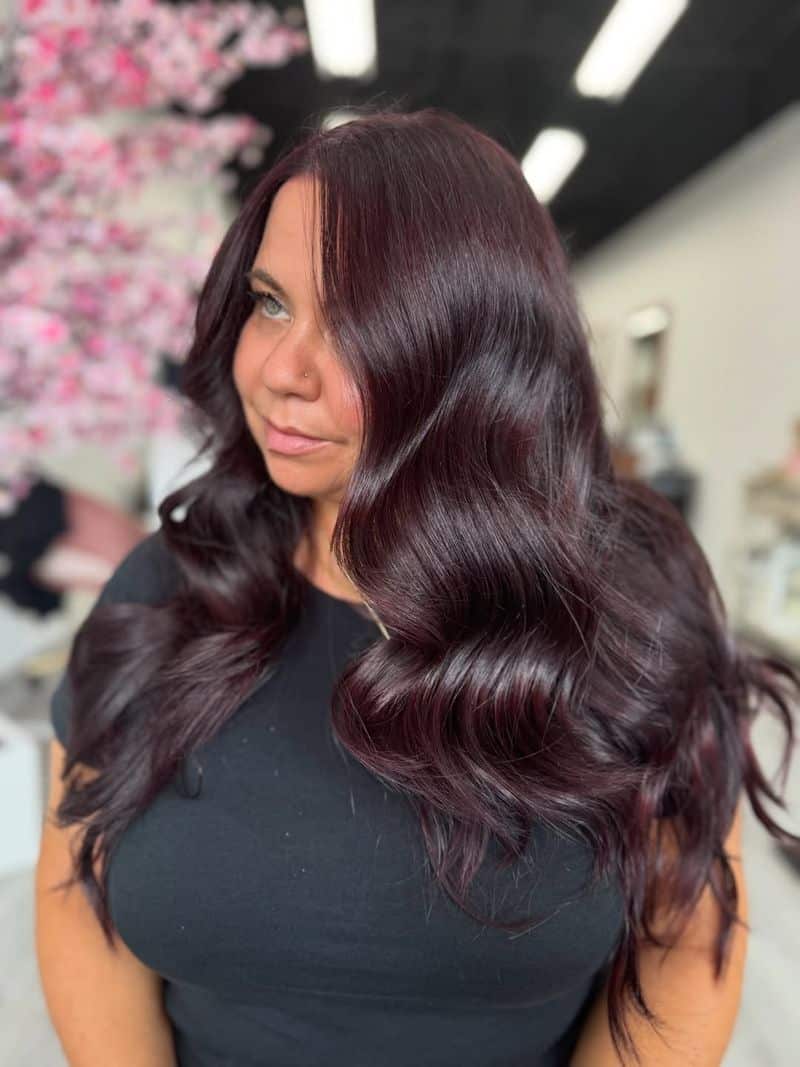 11. Deep Burgundy Velvet Waves