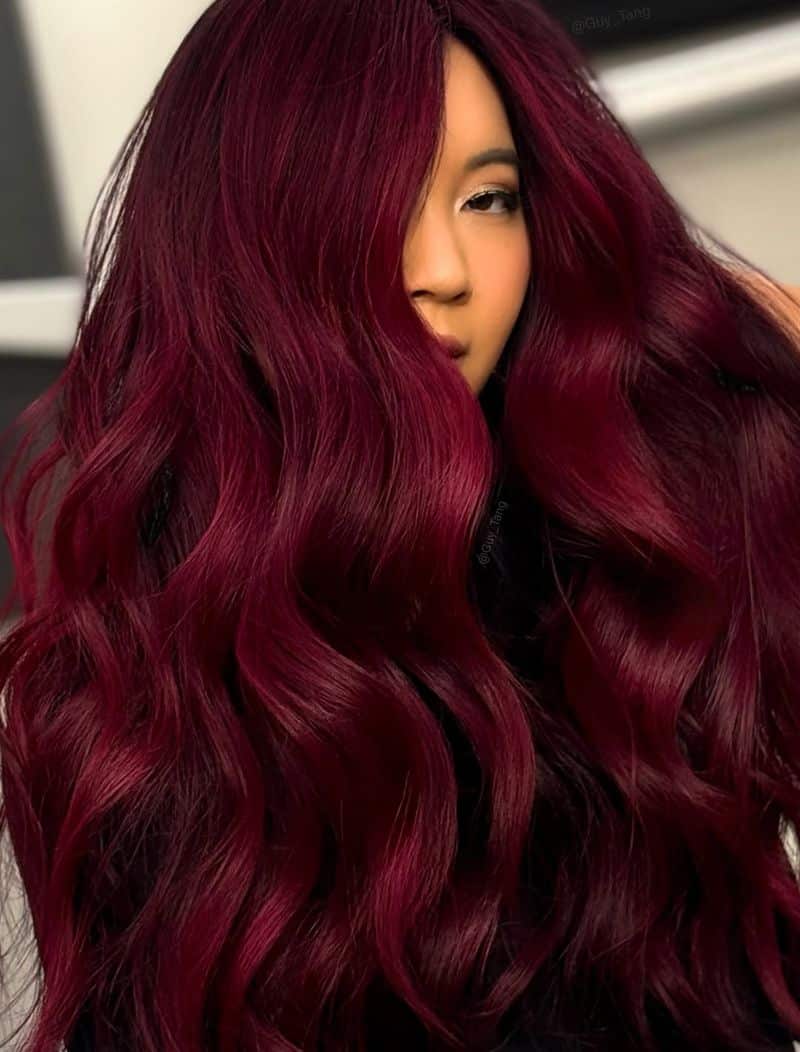 3. Deep Burgundy Waves
