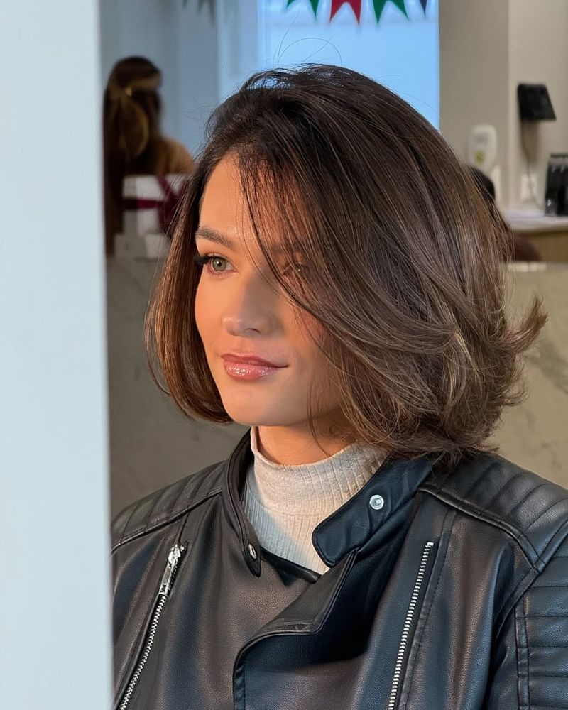 14. Deep Chestnut Italian Bob with Flipped Ends