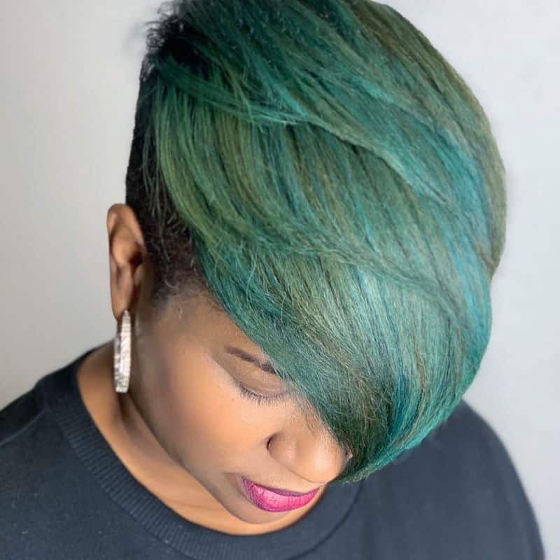 24. Deep Jade Undercut Pixie