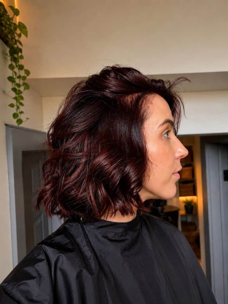 44. Deep Merlot Tousled Bob