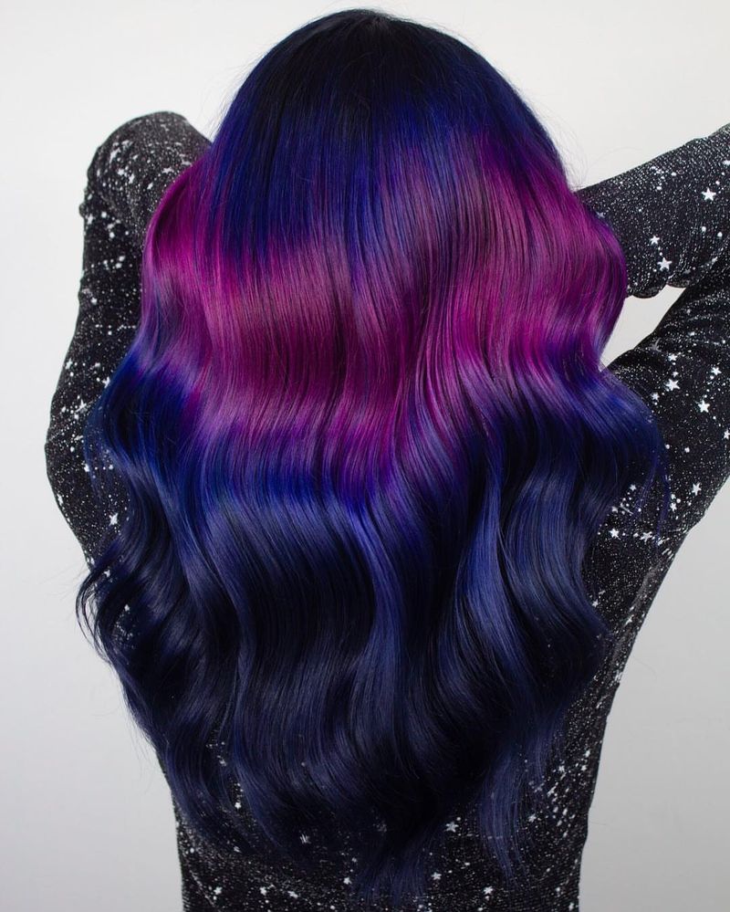 13. Deep Navy to Magenta Galaxy Waves