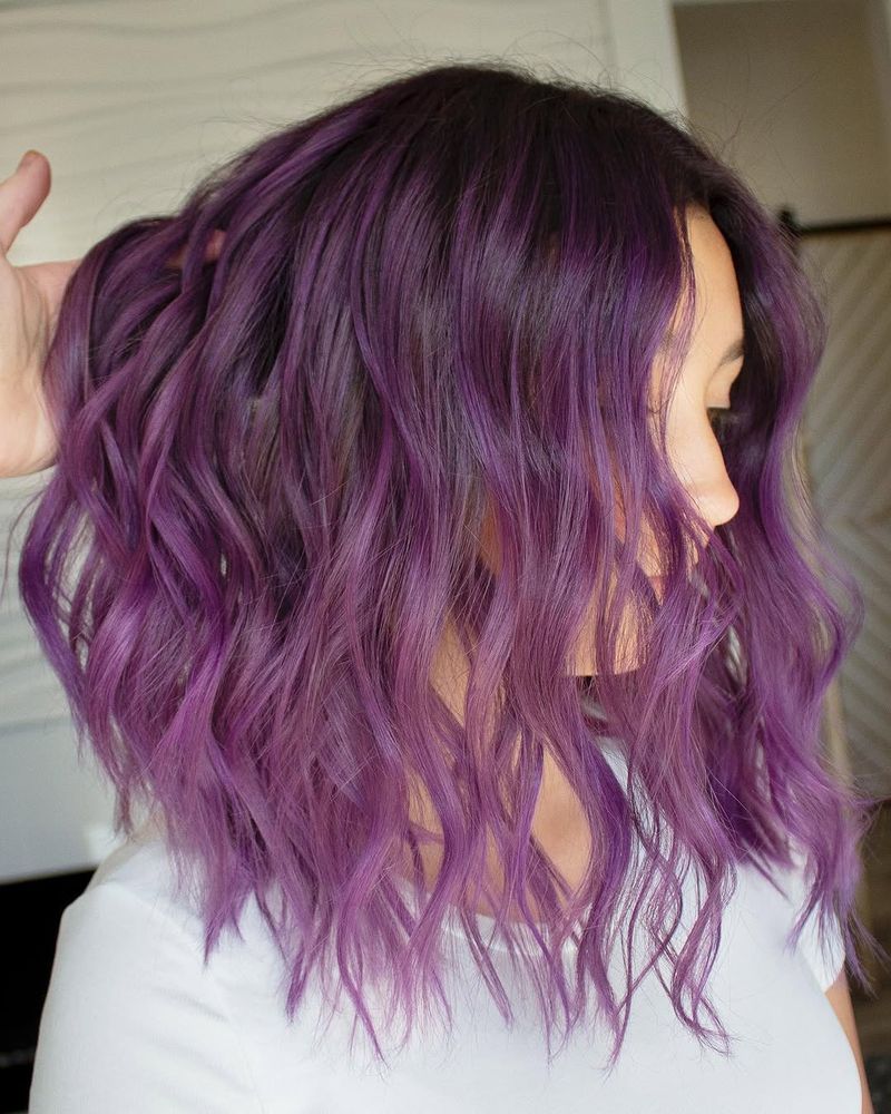 9. Deep Orchid Shadow Root Waves