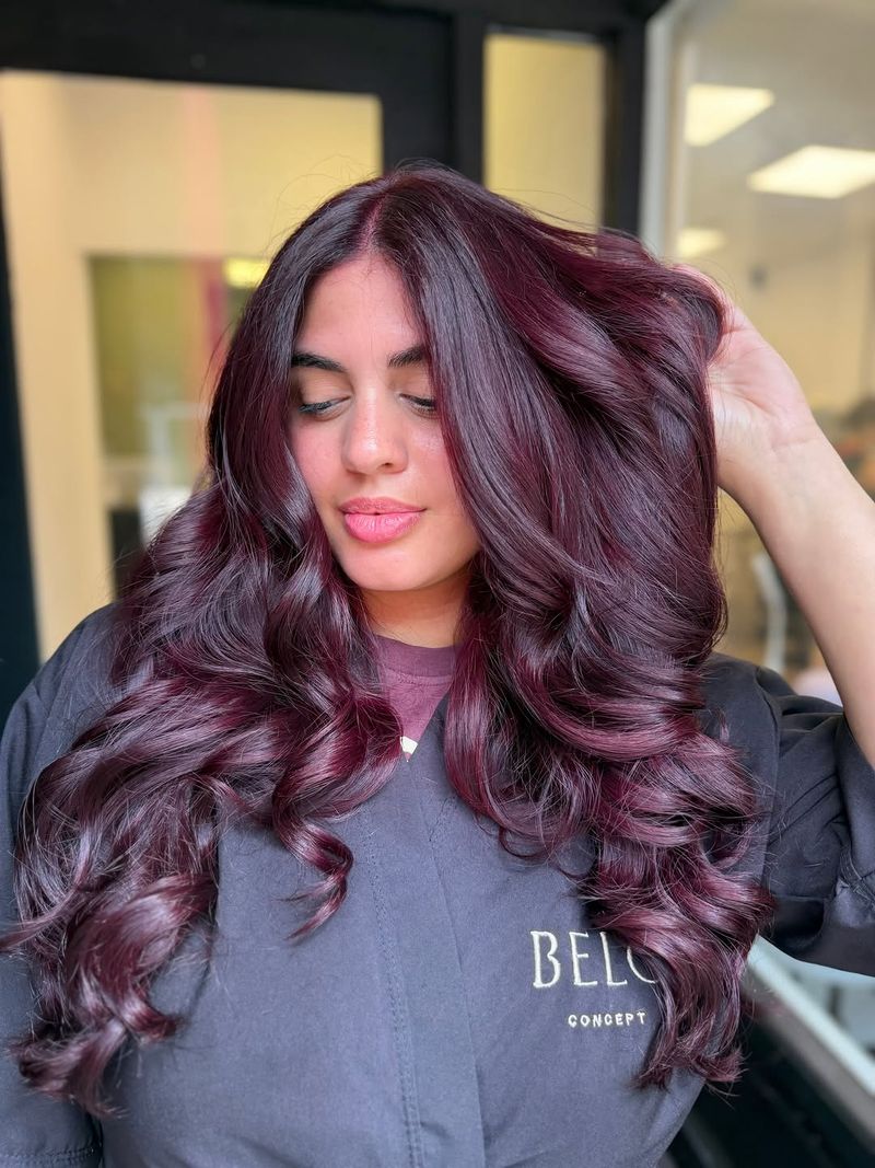 43. Deep Plum Blowout Waves