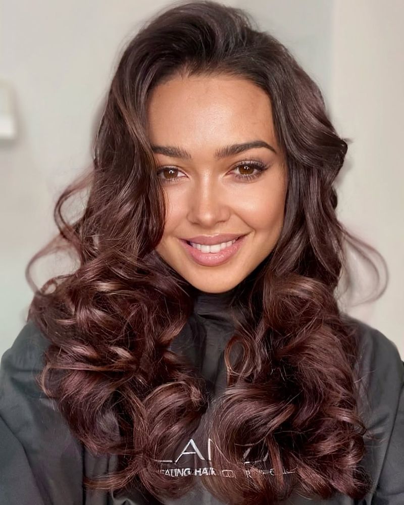 15. Deep Plum Cascading Curls
