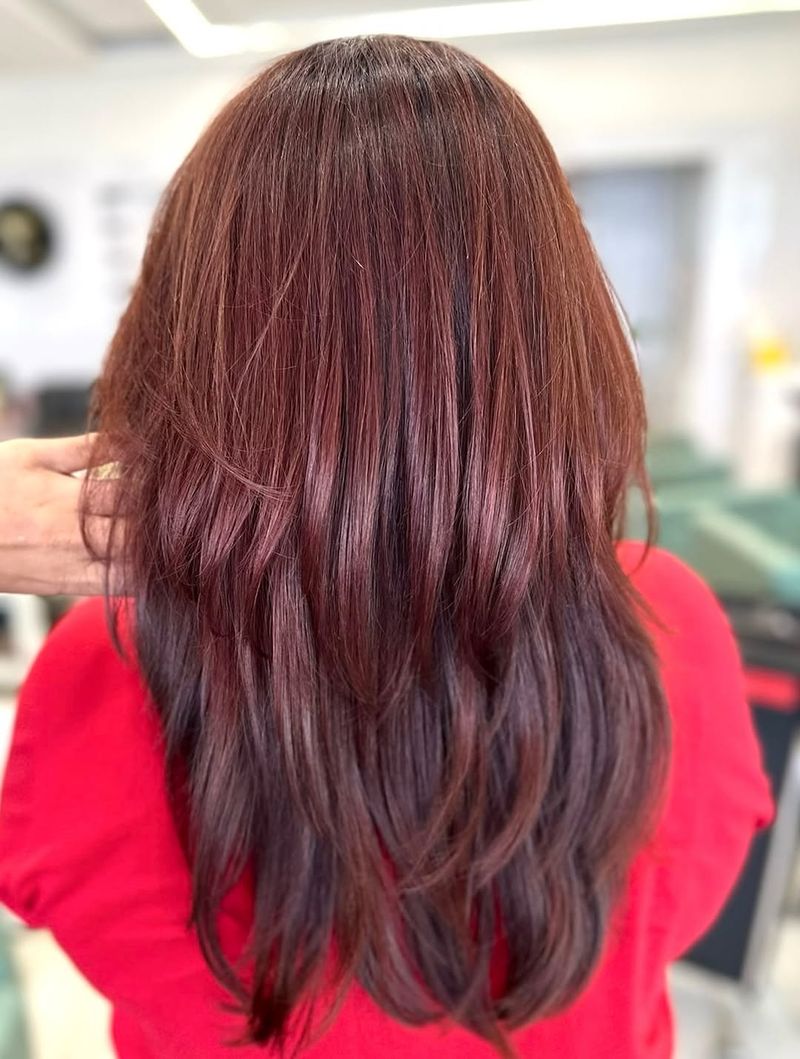10. Deep Plum Layered Cut