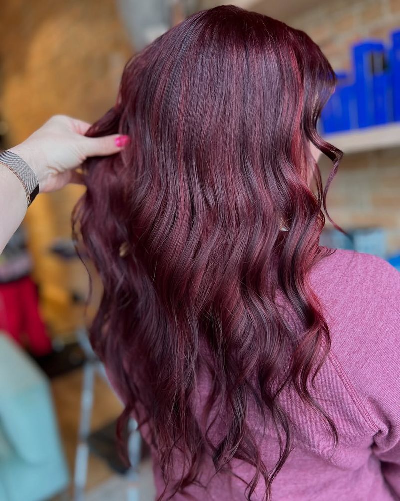 46. Deep Plum Waves with Magenta Highlights