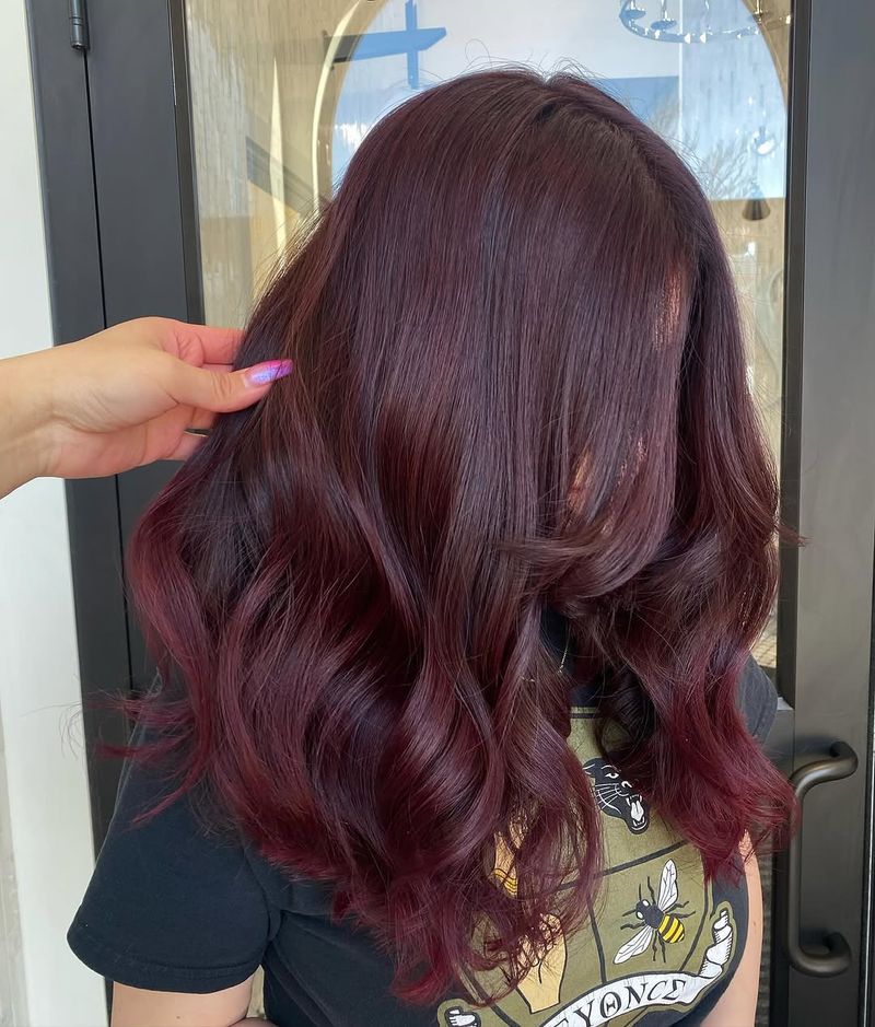 30. Deep Plum and Burgundy Waves
