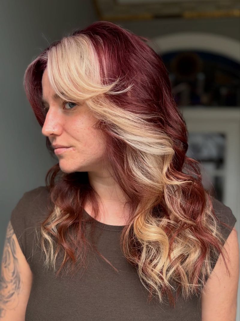 4. Deep Plum and Champagne Blonde
