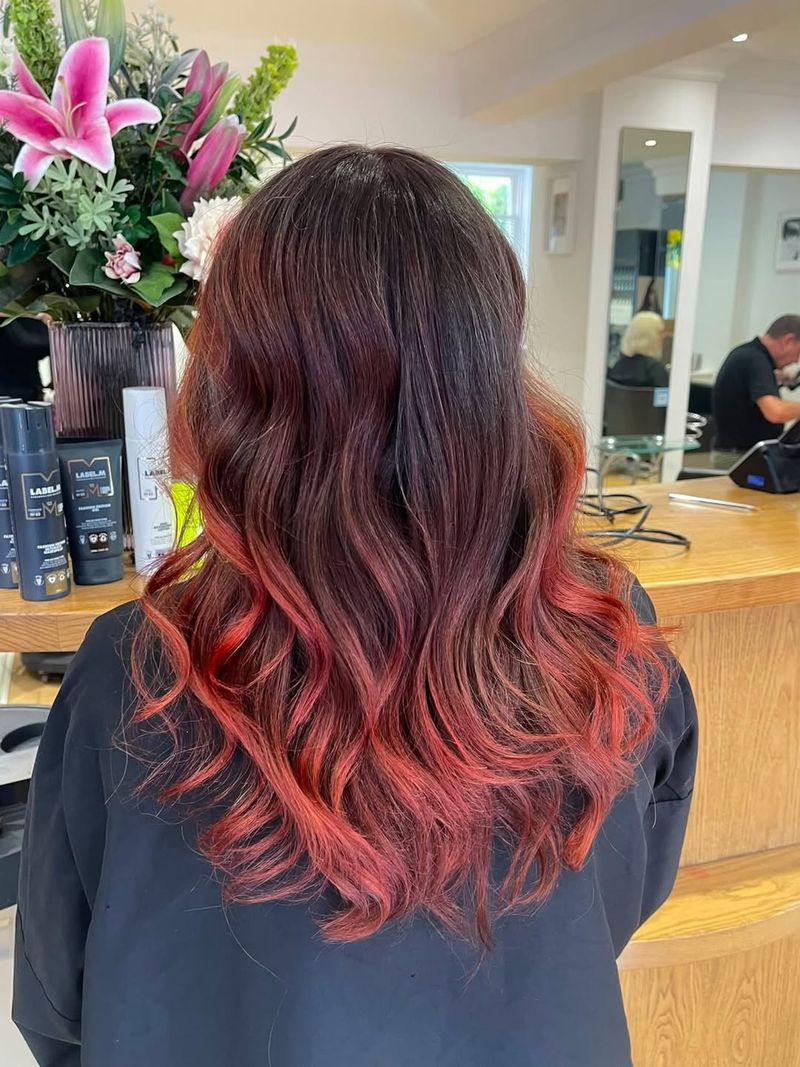 16. Deep Plum and Cranberry Dip-Dye