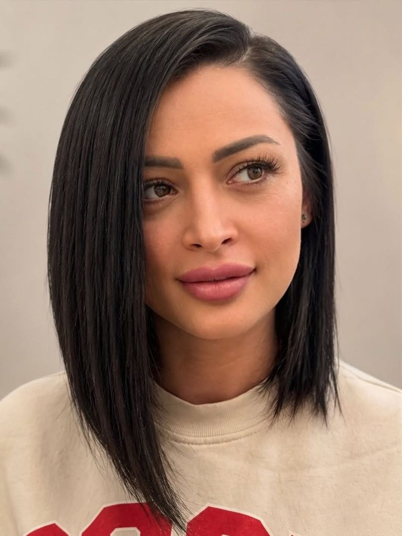 19. Deep Side Part Asymmetrical Cut