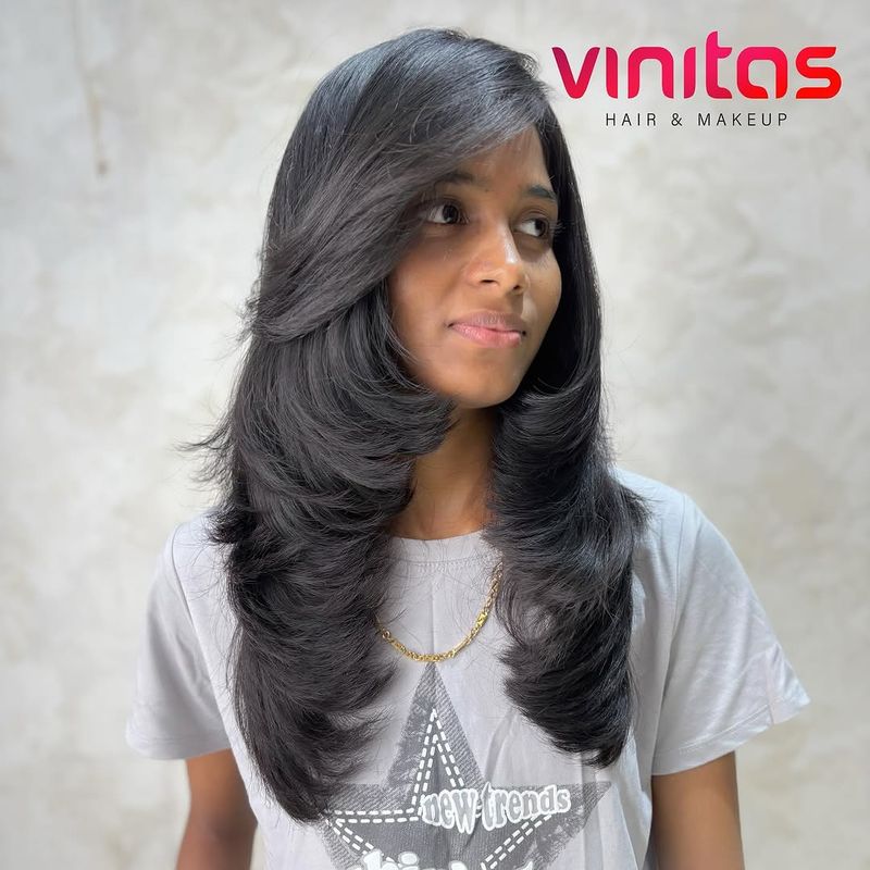 48. Deep Side Part Winged Layers