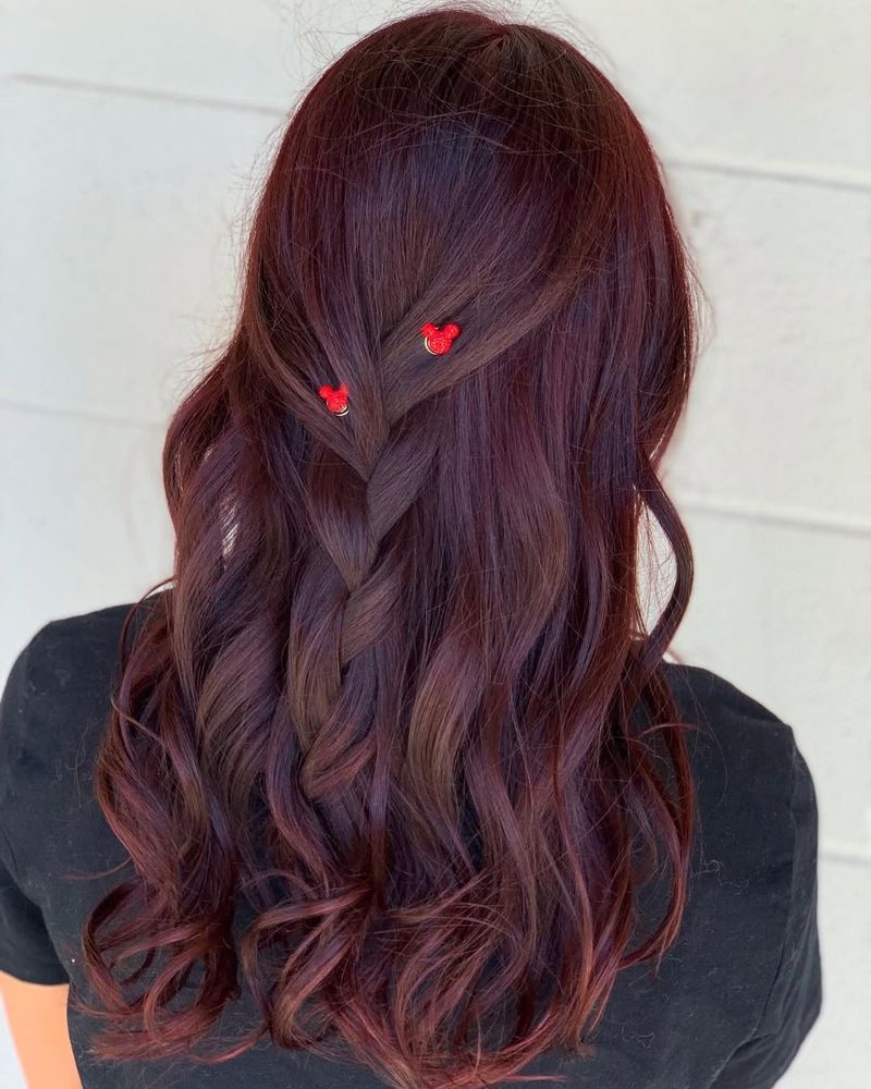 61. Disney-Inspired Braided Merlot Waves