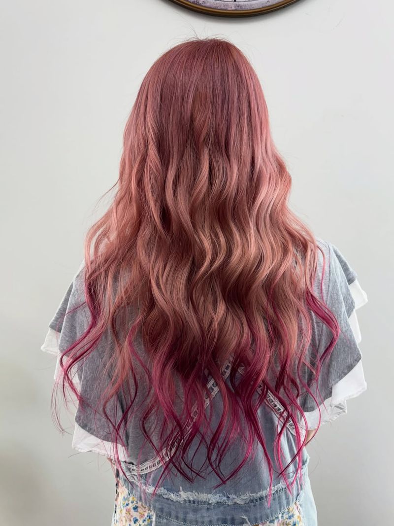 31. Dusty Rose and Magenta Dip Dye