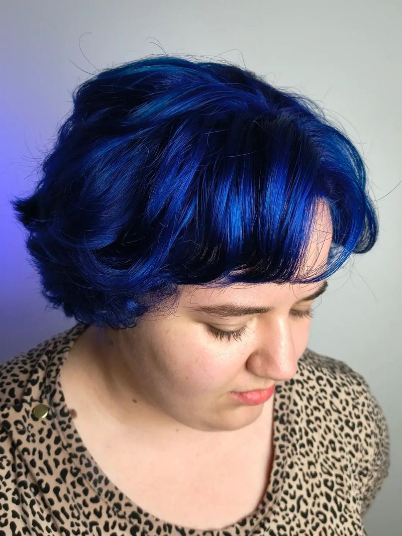 23. Electric Cobalt Crop with Soft Bangs