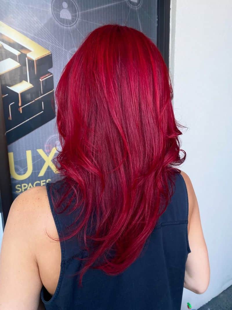 4. Electric Crimson Layered Waves