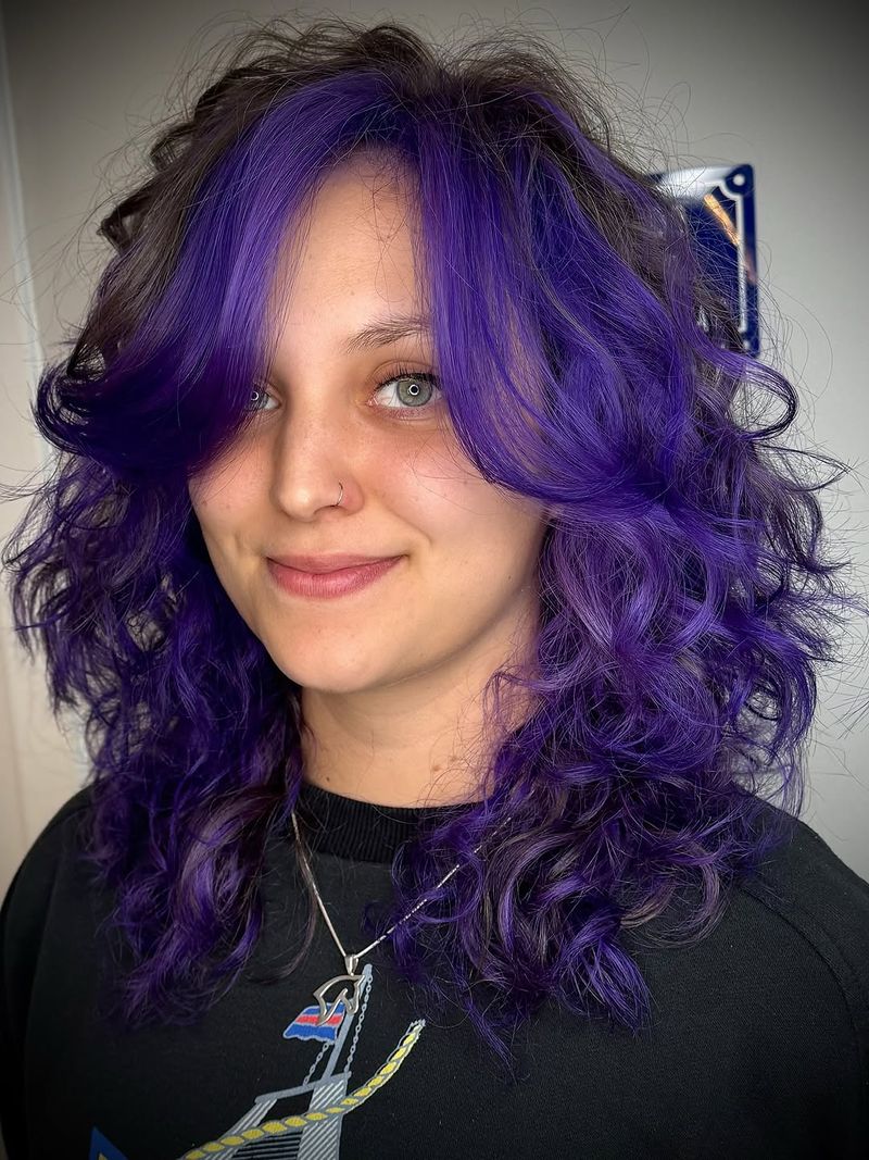 44. Electric Violet Shag with Dark Roots
