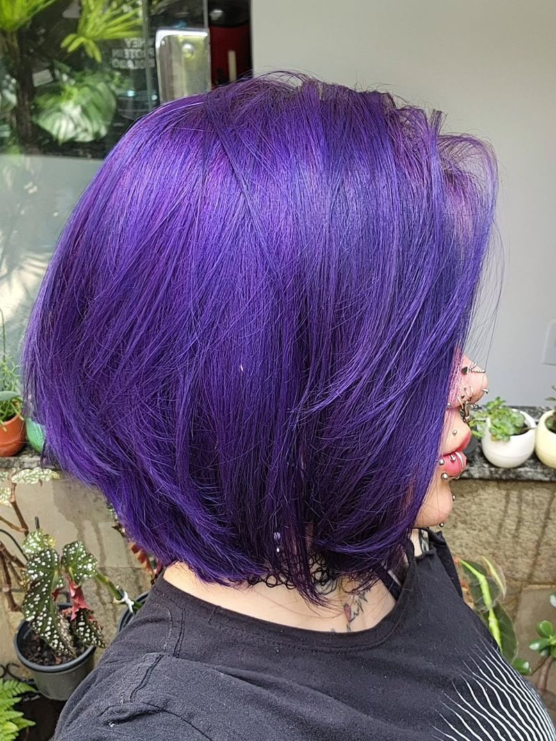 4. Electric Violet Stacked Bob