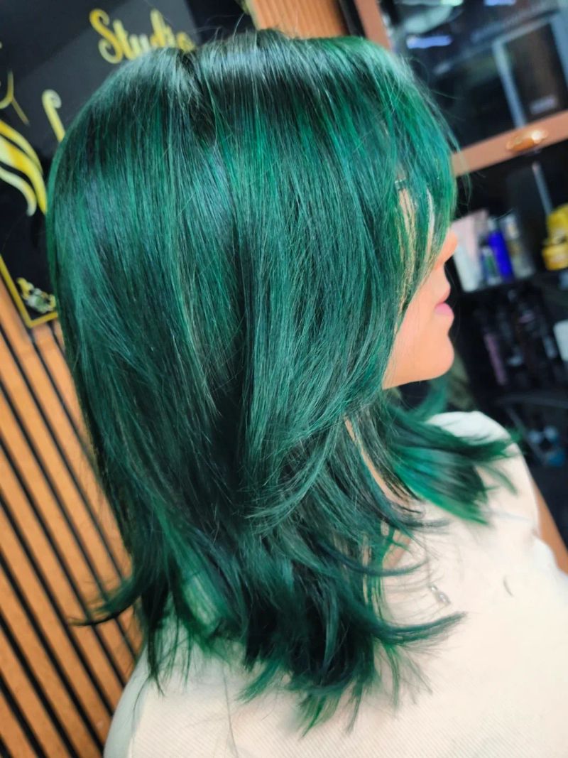 40. Emerald Shag with Wispy Fringe