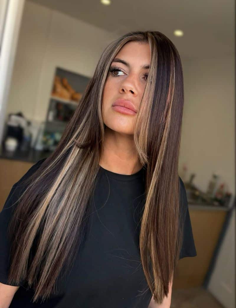 5. Espresso and Ash Blonde Contrast