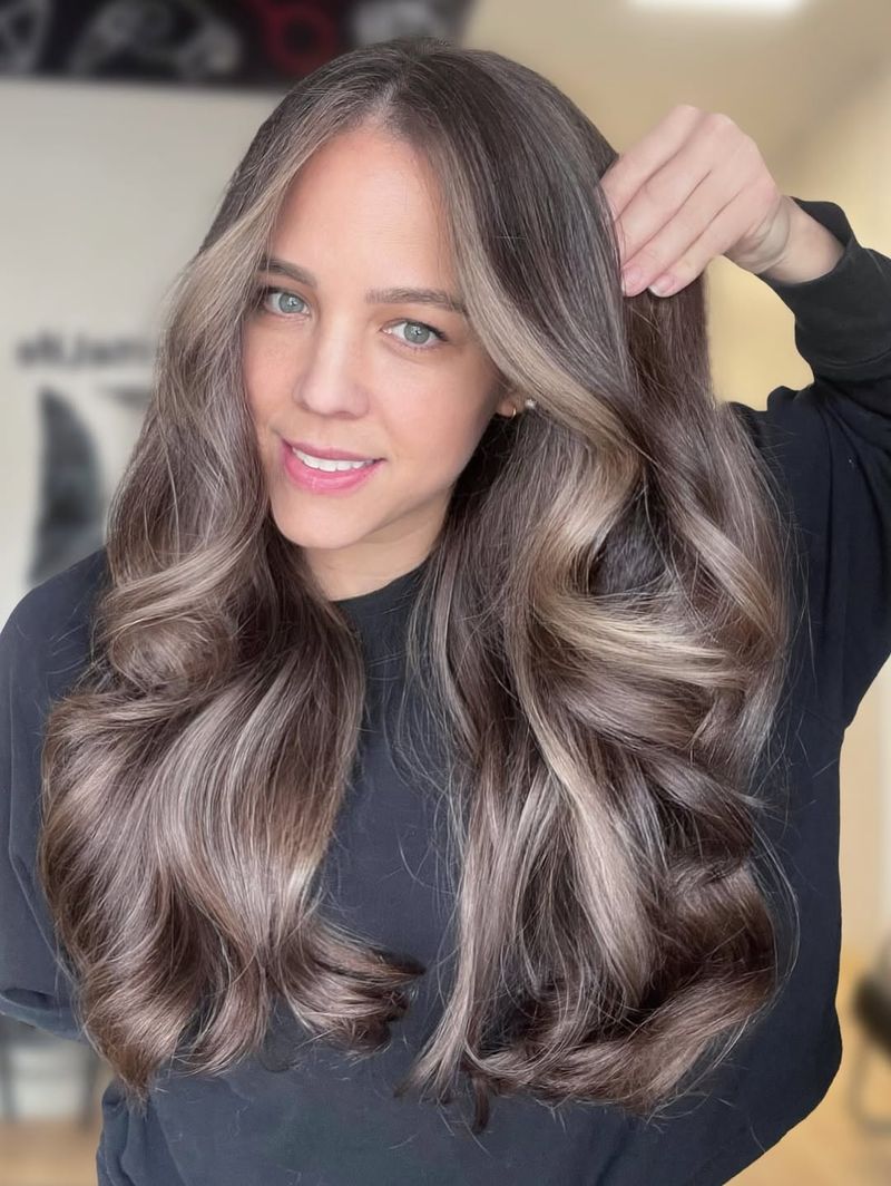 4. Face-Framing Ash Highlights with Deep Espresso Base