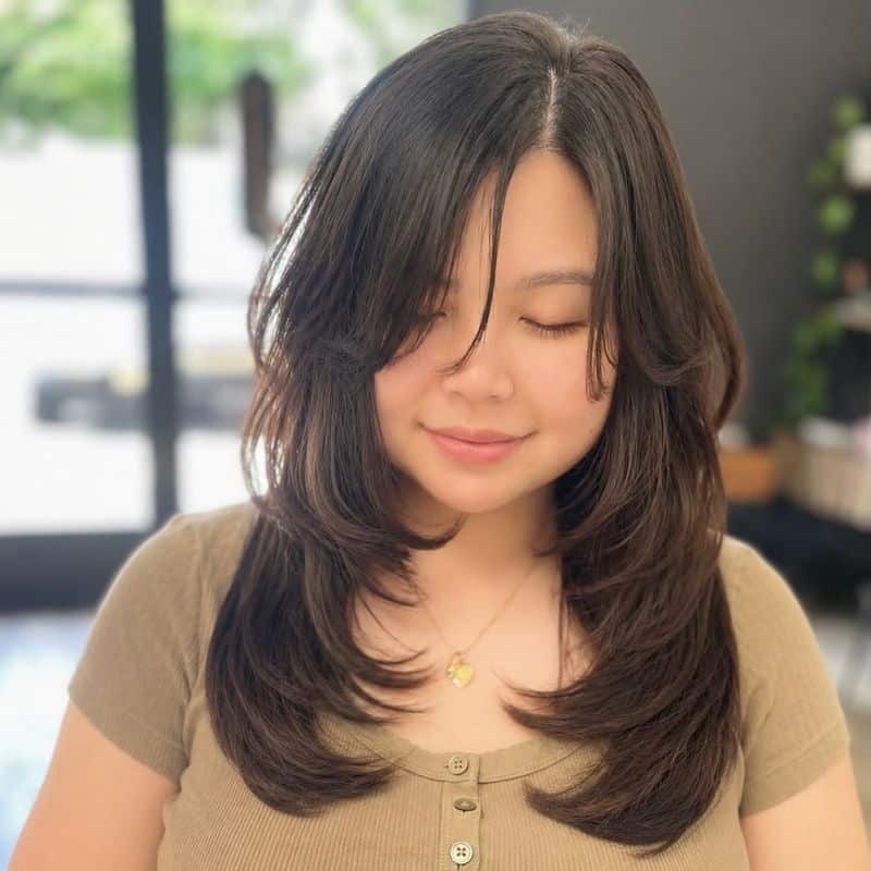 7. Feathered Dark Brown Layers