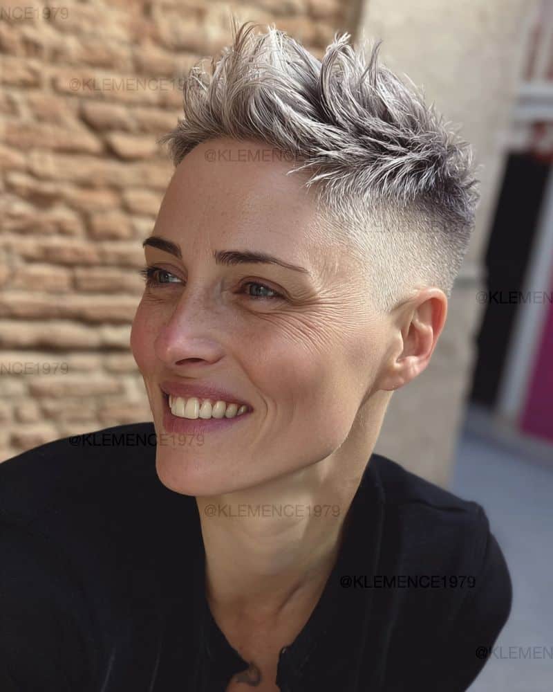 32. Frosted Faux Hawk Pixie