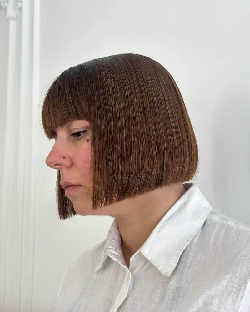15. Glass-Finish Chestnut Bob