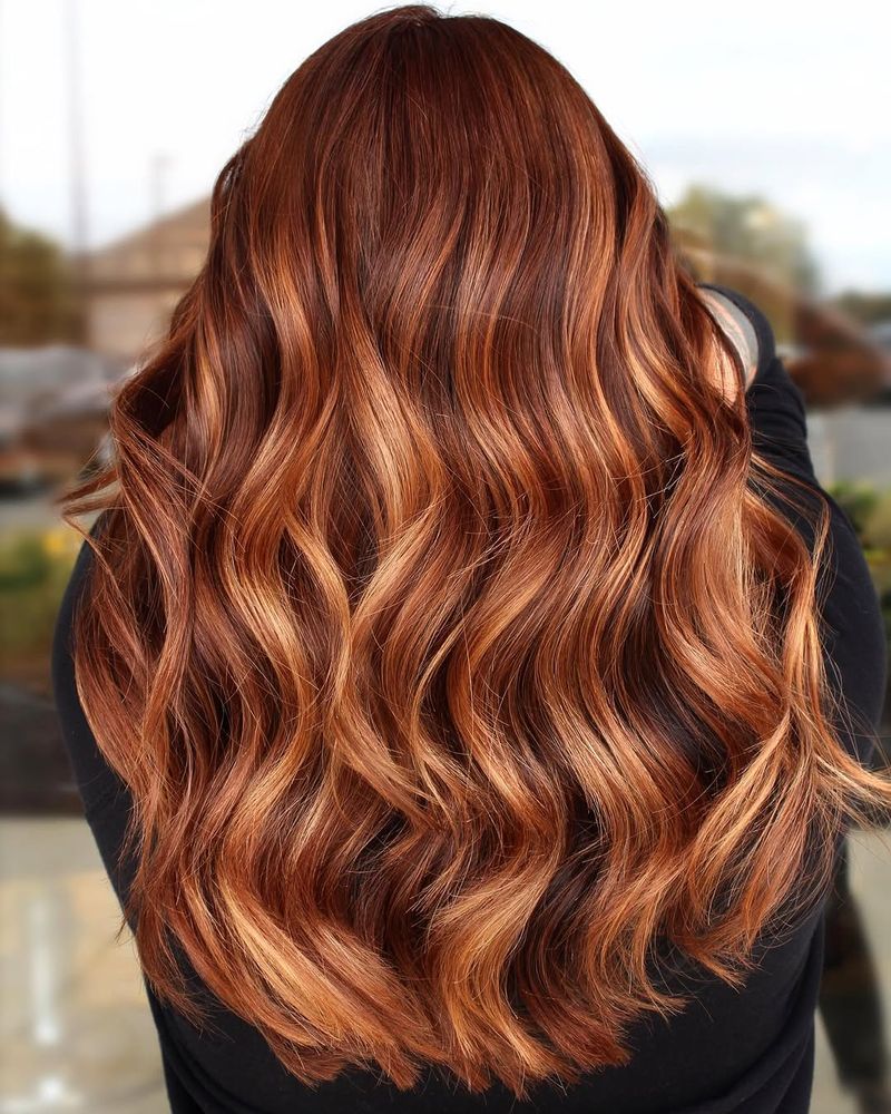 8. Glossy Auburn Waves