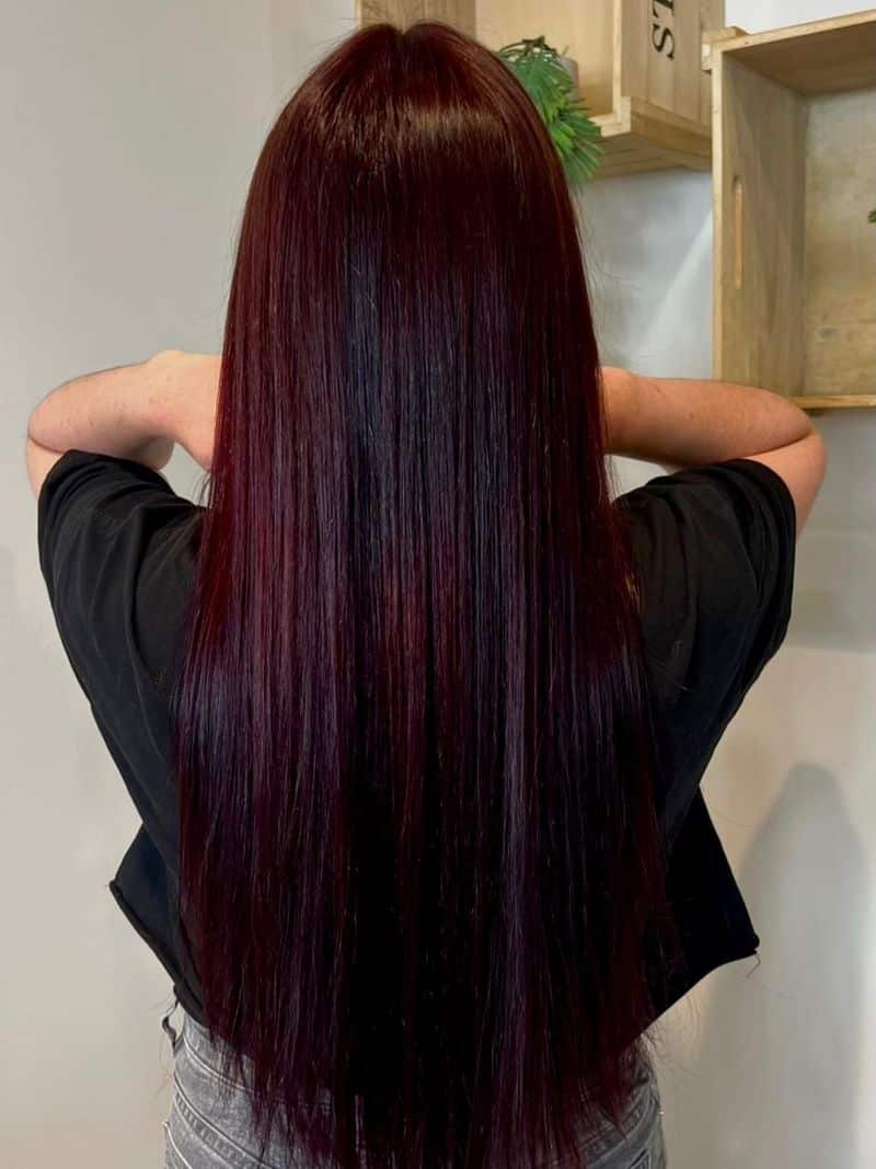 7. Glossy Burgundy Lengths