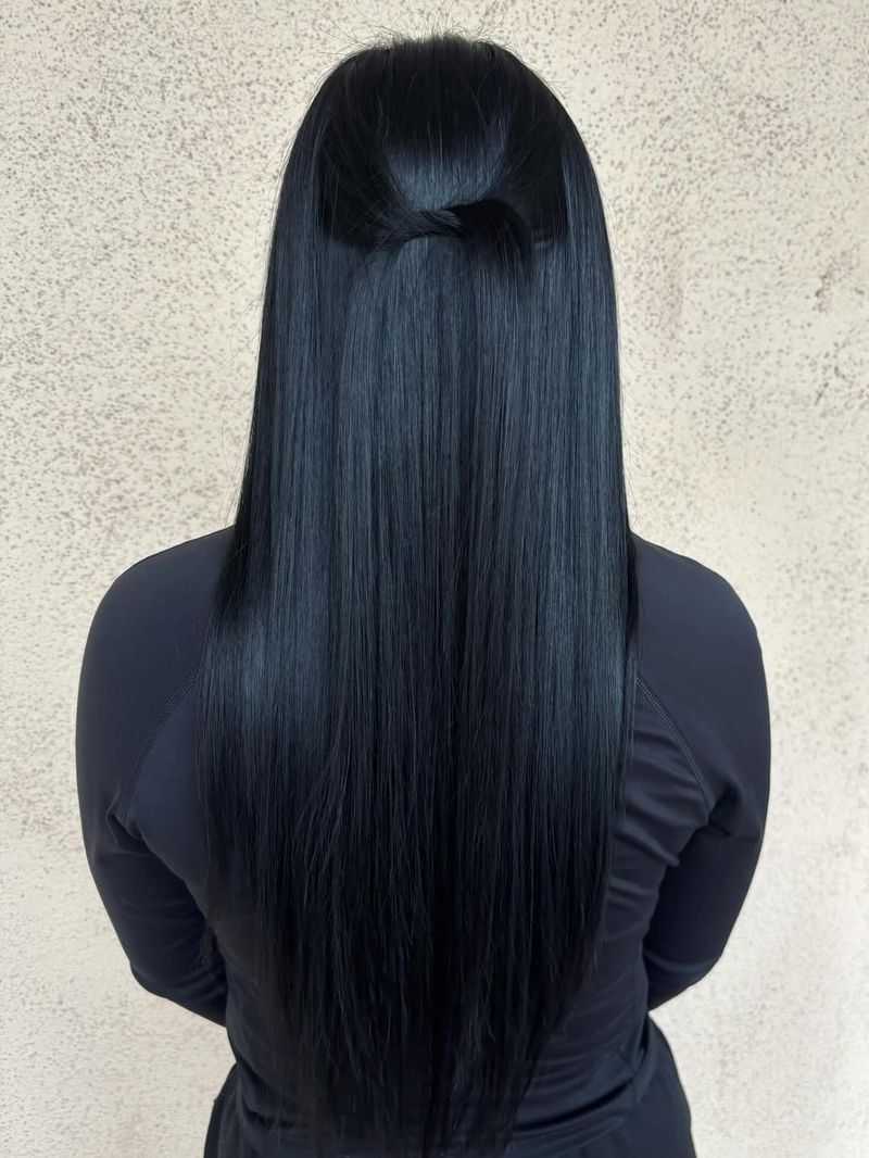 17. Glossy Half-Up Twist