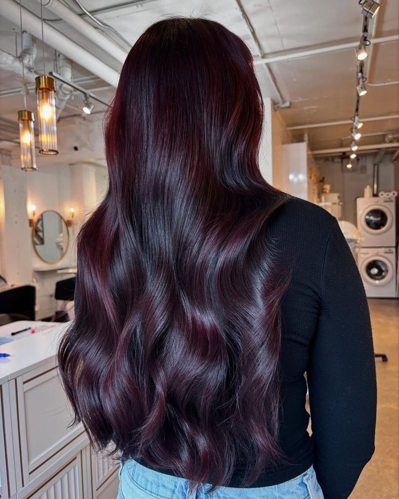 28. Glossy Long Waves in Deep Plum