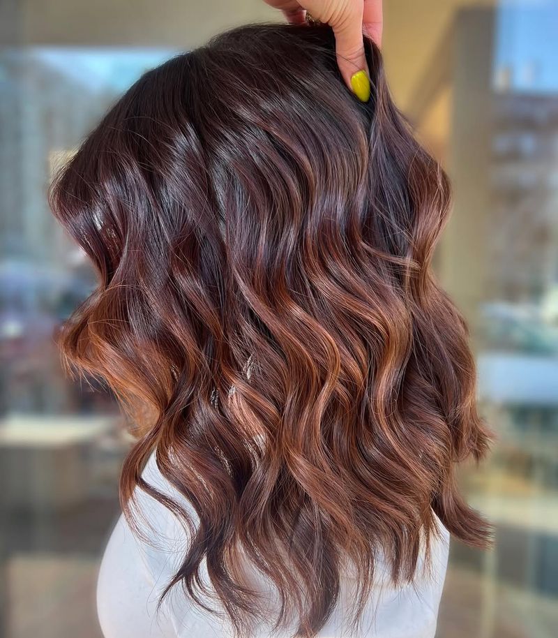 56. Glossy Mahogany Waves