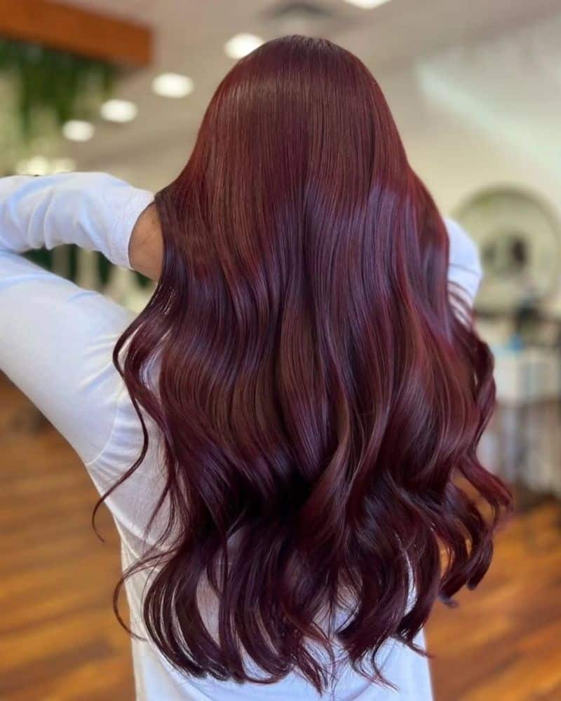 34. Glossy Maroon Waves