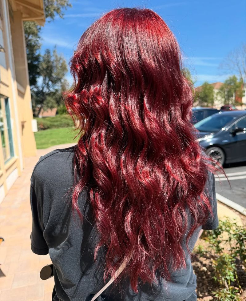 25. Glossy Maroon Waves
