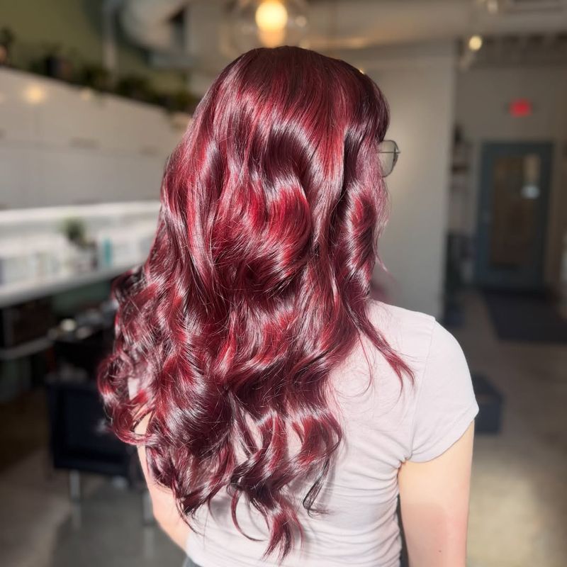 7. Glossy Maroon Waves
