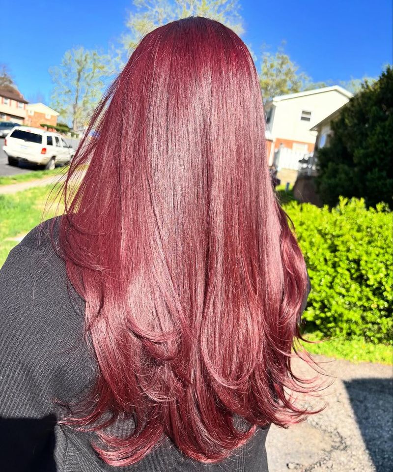 36. Glossy Merlot Long Layers