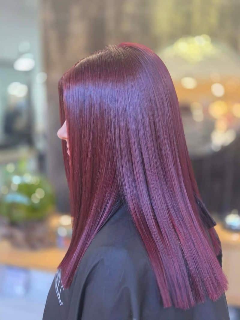 46. Glossy Plum Straight Layers