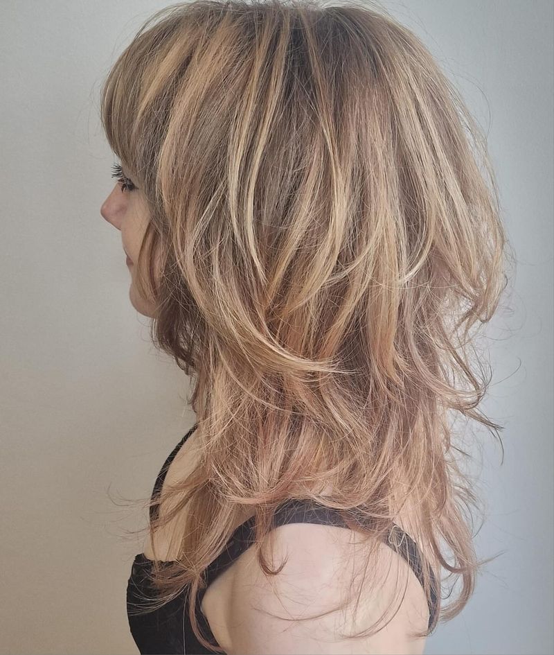 38. Golden Blonde Shag with Heavy Crown Layers