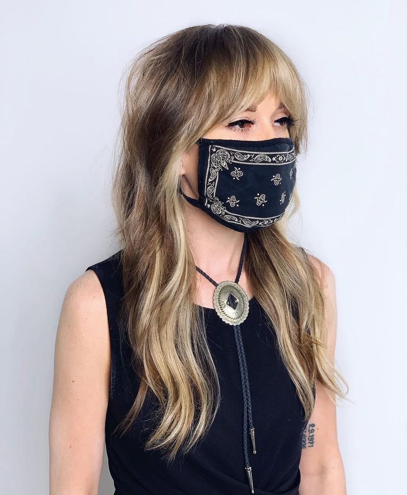 41. Golden Blonde Shag with Heavy Fringe